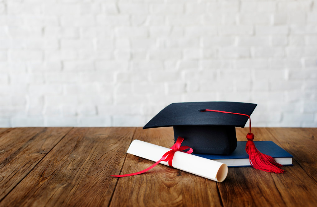 Graduation hat on a table